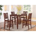 East West Furniture East West Furniture BUCK5-MAH-W 5 -Piece Buckland Counter Height Table 30 in. x48 in. & 4 Stools with Wood seat in Mahogany Finish BUCK5-MAH-W